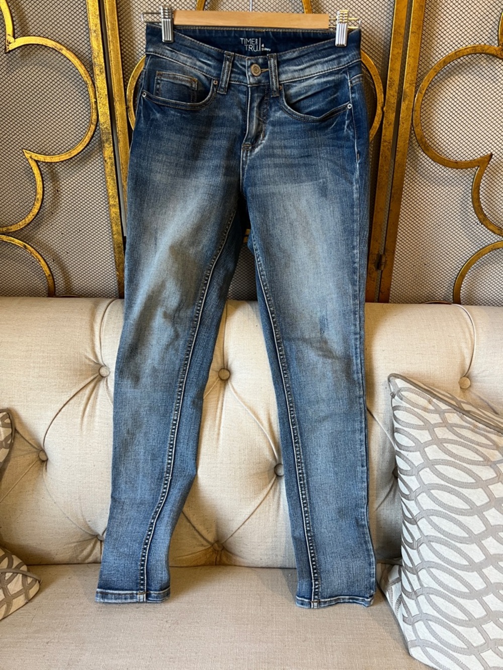 Time and Tru Denim Skinny Jeans in Faded Blue Wash